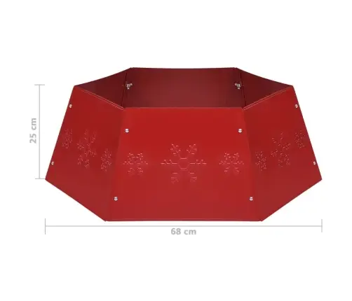 Ziemassvētku Egles Pamatnes Pārsegs, Sarkans, Ø68X25 Cm Vidaxl