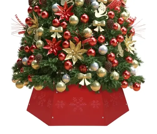 Ziemassvētku Egles Pamatnes Pārsegs, Sarkans, Ø68X25 Cm Vidaxl