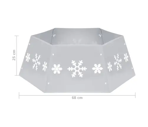 Kalėdų Eglutės Stovo Apvadas, Sidabrinis Ir Baltas, 68X25Cm