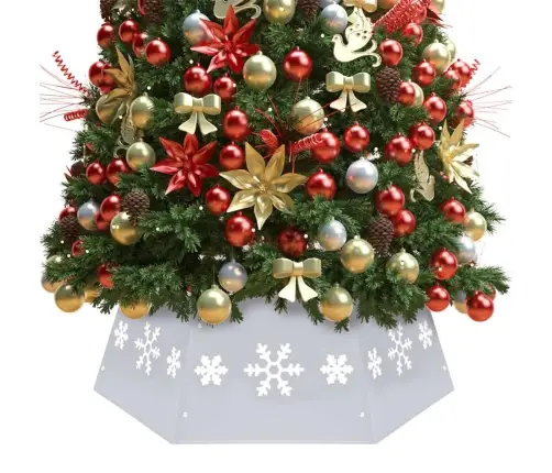 Kalėdų Eglutės Stovo Apvadas, Sidabrinis Ir Baltas, 68X25Cm