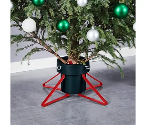 Ziemassvētku Egles Statīvs, Zaļš Ar Sarkanu, 46X46X19 Cm Vidaxl