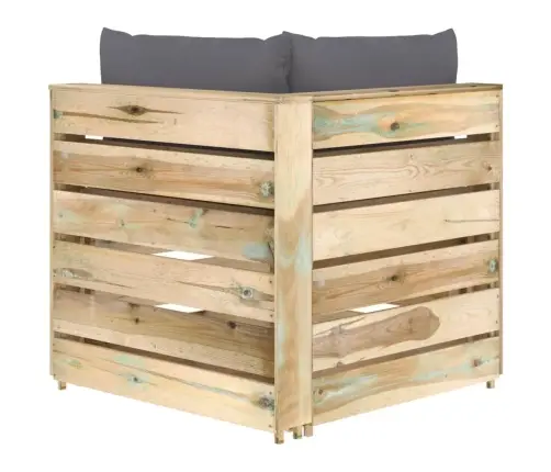 Moduļu Stūra Dīvāns Ar Spilveniem, Zaļi Impregnēts Koks Vidaxl Moduļu Stūra Dīvāns Ar Spilveniem, Zaļi Impregnēts Koks Vidaxl