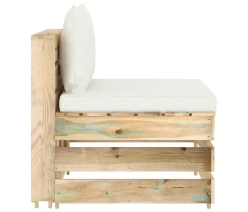 Modulinė Vidurinė Sofos Dalis Su Pagalvėlėmis, Mediena