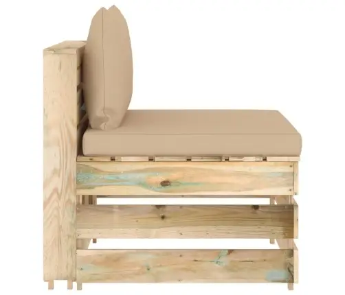 Vidējais Moduļu Dīvāns Ar Spilveniem, Zaļi Impregnēts Koks Vidaxl Vidējais Moduļu Dīvāns Ar Spilveniem, Zaļi Impregnēts Koks Vidaxl