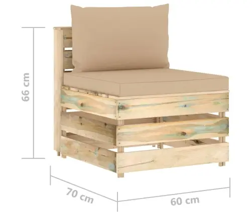 Vidējais Moduļu Dīvāns Ar Spilveniem, Zaļi Impregnēts Koks Vidaxl Vidējais Moduļu Dīvāns Ar Spilveniem, Zaļi Impregnēts Koks Vidaxl