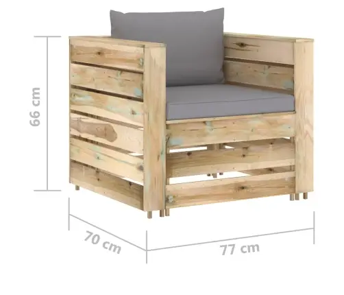 2-Daļīgs Dārza Atpūtas Mēbeļu Komplekts Ar Matračiem, Koks Vidaxl