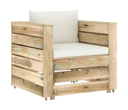 2-Daļīgs Dārza Atpūtas Mēbeļu Komplekts Ar Matračiem, Koks Vidaxl