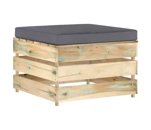 4-Daļīgs Dārza Atpūtas Mēbeļu Komplekts Ar Matračiem, Koks Vidaxl