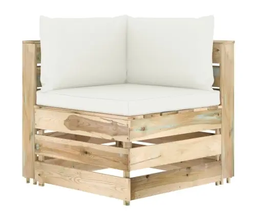 4-Daļīgs Dārza Atpūtas Mēbeļu Komplekts Ar Matračiem, Koks Vidaxl