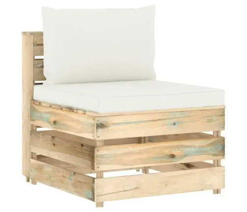 4-Daļīgs Dārza Atpūtas Mēbeļu Komplekts Ar Matračiem, Koks Vidaxl