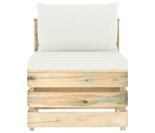 4-Daļīgs Dārza Atpūtas Mēbeļu Komplekts Ar Matračiem, Koks Vidaxl