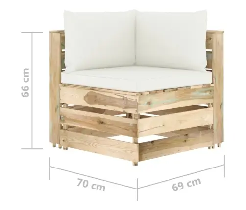 4-Daļīgs Dārza Atpūtas Mēbeļu Komplekts Ar Matračiem, Koks Vidaxl