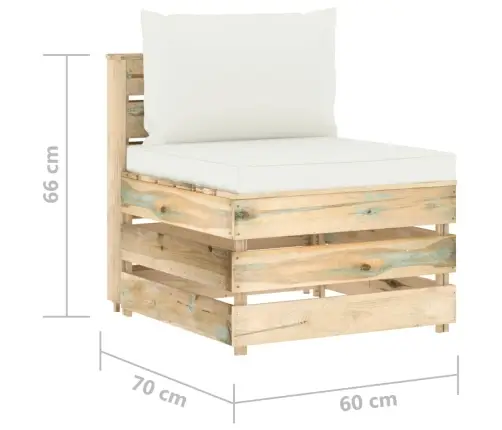 4-Daļīgs Dārza Atpūtas Mēbeļu Komplekts Ar Matračiem, Koks Vidaxl