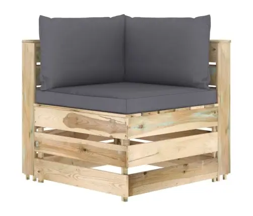 5-Daļīgs Dārza Atpūtas Mēbeļu Komplekts Ar Matračiem, Koks Vidaxl