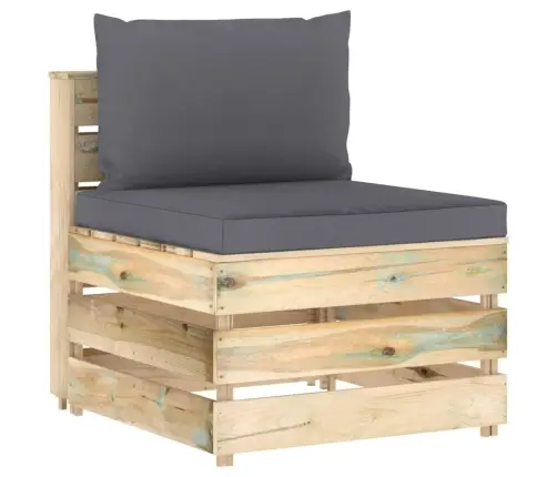 5-Daļīgs Dārza Atpūtas Mēbeļu Komplekts Ar Matračiem, Koks Vidaxl