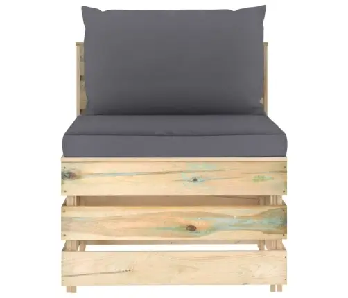 5-Daļīgs Dārza Atpūtas Mēbeļu Komplekts Ar Matračiem, Koks Vidaxl