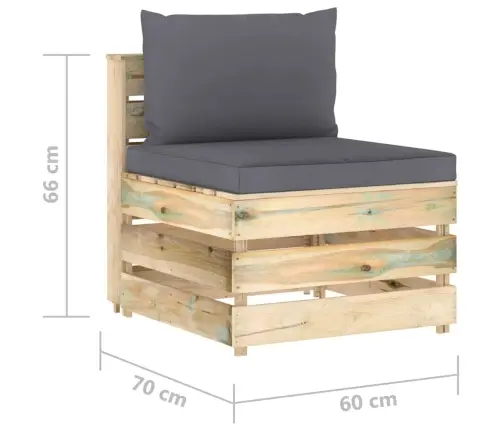 5-Daļīgs Dārza Atpūtas Mēbeļu Komplekts Ar Matračiem, Koks Vidaxl