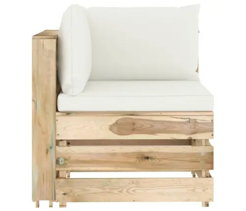 5-Osaline Aiamööblikomplekt Patjadega Roheimmutatud Puit