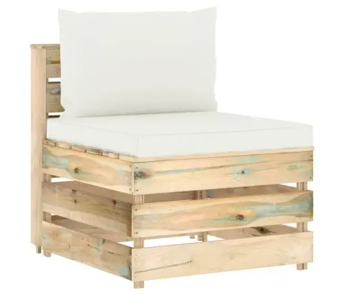 5-Osaline Aiamööblikomplekt Patjadega Roheimmutatud Puit