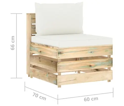 5-Osaline Aiamööblikomplekt Patjadega Roheimmutatud Puit