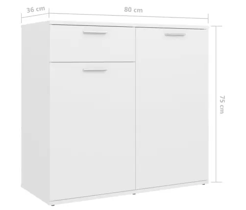 Puhvetkapp, Valge, 160 X 36 X 75 cm Tehispuit