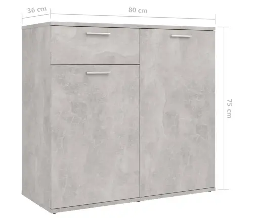 Puhvetkapp, Betoonhall, 160 X 36 X 75 cm Tehispuit