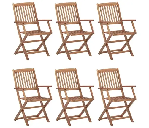 Saliekami Dārza Krēsli, 6 Gab., Akācijas Masīvkoks Vidaxl