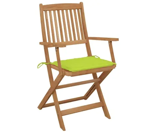 Saliekami Dārza Krēsli Ar Matračiem, 6 Gab., Akācijas Masīvkoks Vidaxl