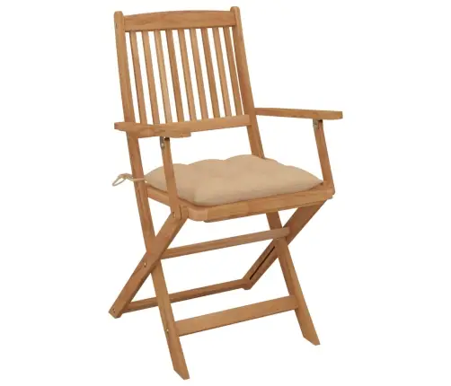 Saliekami Dārza Krēsli Ar Matračiem, 6 Gab., Akācijas Masīvkoks Vidaxl