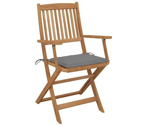 Saliekami Dārza Krēsli Ar Matračiem, 8 Gab., Akācijas Masīvkoks Vidaxl