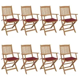 Kokkupandavad Aiatoolid 8 Tk, Patjadega, Akaatsiapuit