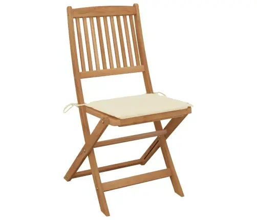 Kokkupandavad Aiatoolid, 6 Tk, Patjadega, Akaatsiapuit