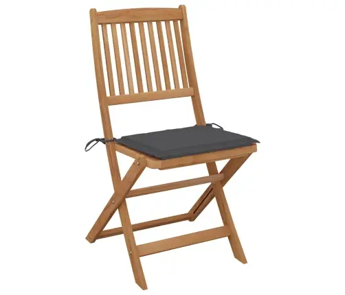 Saliekami Dārza Krēsli Ar Matračiem, 8 Gab., Akācijas Masīvkoks Vidaxl