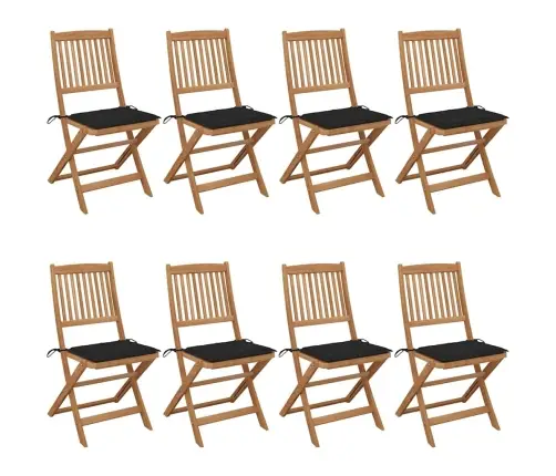 Sulankstomos Sodo Kėdės Su Pagalvėlėmis, 8Vnt., Akacija