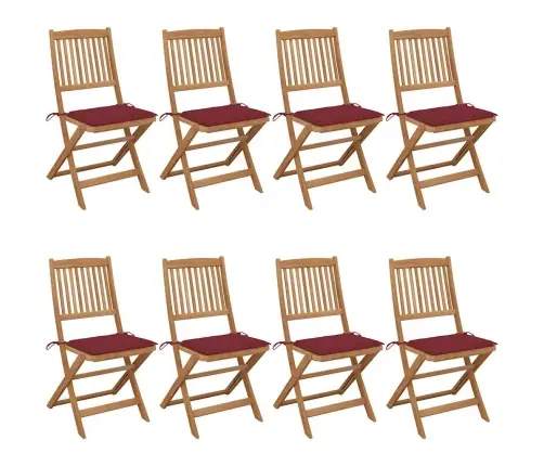 Sulankstomos Sodo Kėdės Su Pagalvėlėmis, 8Vnt., Akacija