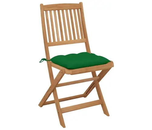 Saliekami Dārza Krēsli Ar Spilveniem, 8 Gb., Akācijas Masīvkoks Vidaxl