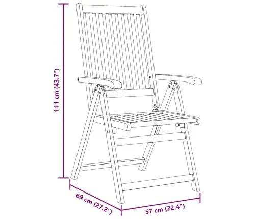 Saliekami Dārza Krēsli, 8 Gab., Akācijas Masīvkoks Vidaxl