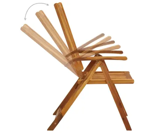 Kokkupandavad Aiatoolid Patjadega 8 Tk Akaatsiapuit