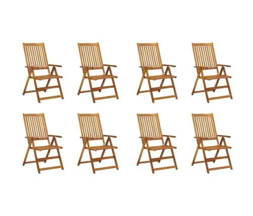 Sulankstomos Sodo Kėdės Su Pagalvėlėmis, 8Vnt., Akacija