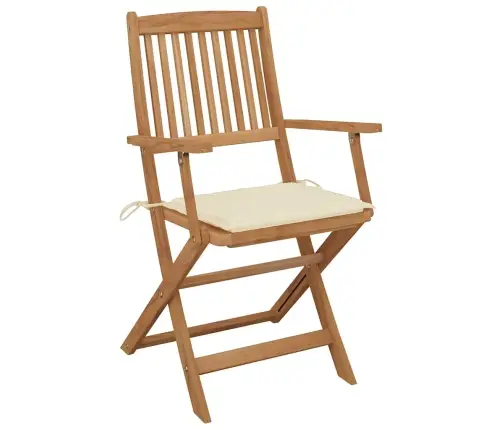 Kokkupandavad Välitoolid Patjadega, 8 Tk, Akaatsiapuit