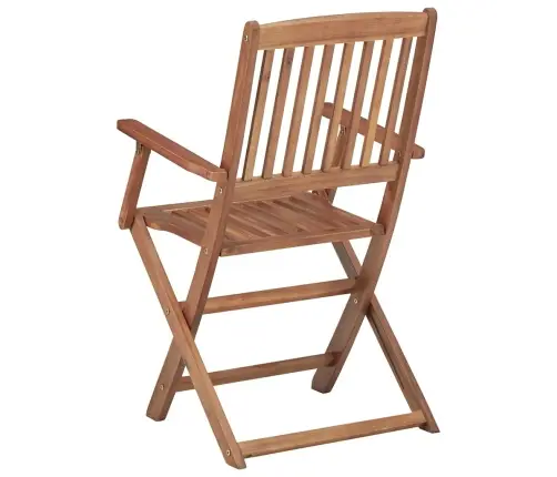 Saliekami Āra Krēsli Ar Matračiem, 8 Gab., Akācijas Masīvkoks Vidaxl