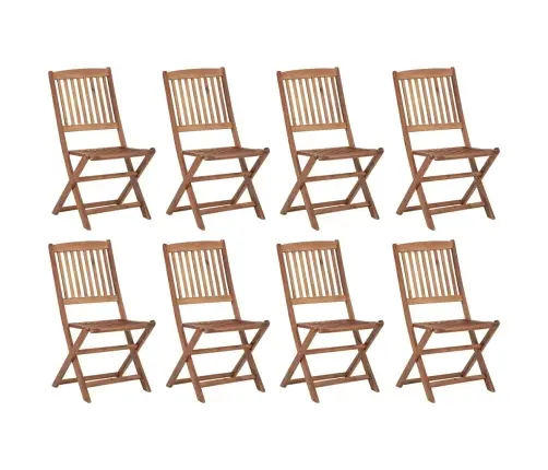Saliekami Āra Krēsli, 8 Gab., Akācijas Masīvkoks Vidaxl