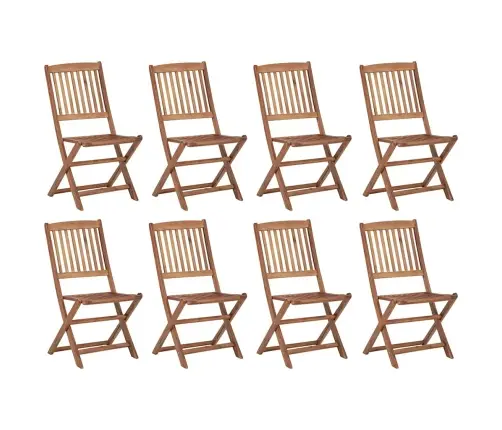 Sulankstomos Lauko Kėdės Su Pagalvėlėmis, 8Vnt., Akacija