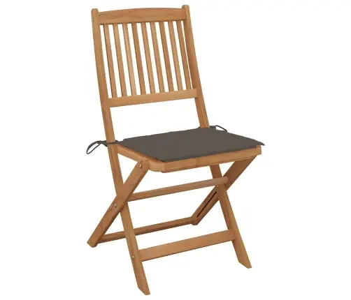 Saliekami Āra Krēsli Ar Matračiem, 8 Gab., Akācijas Masīvkoks Vidaxl