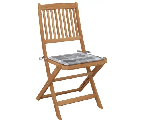 Kokkupandavad Välitoolid Patjadega, 8 Tk, Akaatsiapuit