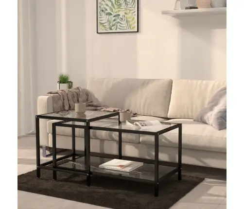 Arbatos Staliukai, 2Vnt., Juodos Spalvos, Grūdintas Stiklas