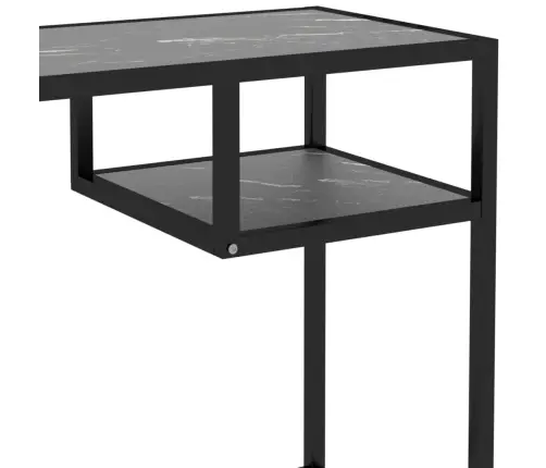 Datorgalds, Melns Marmora Raksts, 100X36X74 Cm, Rūdīts Stikls Vidaxl