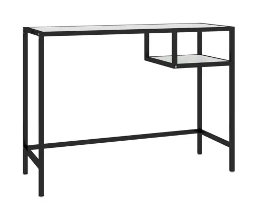 Datorgalds, Balts Marmora Raksts, 100X36X74 Cm, Rūdīts Stikls Vidaxl