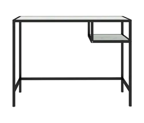 Datorgalds, Balts Marmora Raksts, 100X36X74 Cm, Rūdīts Stikls Vidaxl