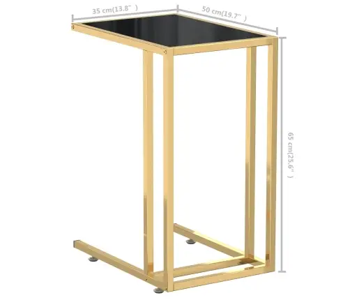 Datorgaldiņš, 50X35X65 Cm, Melns Rūdīts Stikls Vidaxl